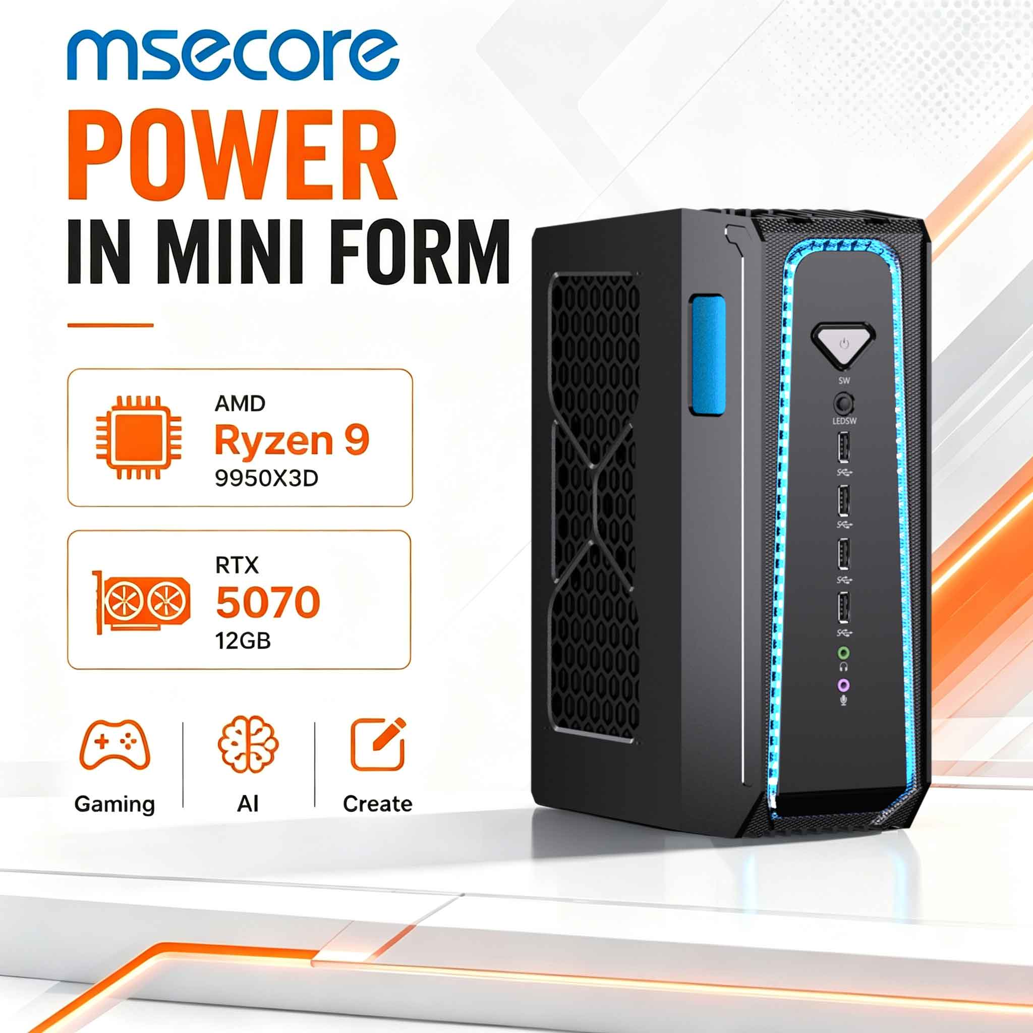 Pc Gaming Ryzen - MSECORE Liquid Cooling Gaming PC AMD
