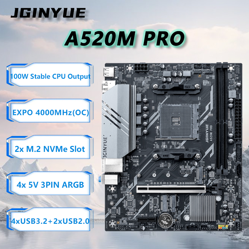 JGINYUE A520M PRO Motherboard  - Pc Gaming Ryzen review and price