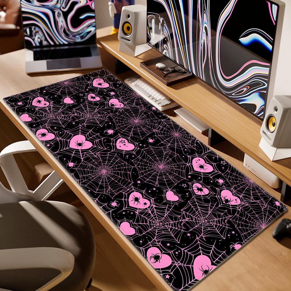 90x40 White or Pink Spiderweb  - Pc Gaming Pink review and price
