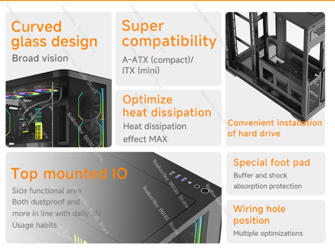 Curved Tempered Glass Gaming A - Pc Gaming Cafe review and price